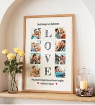Kişiye Özel Fotoğraflı ve Özel Notlu Çerçeveli Poster (Natural)