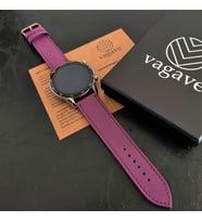 vagave Huawei Watch Deri Kordon GT2 GT3 GT4 GT5 Pro Uyumlu 22mm İsme Özel Doğal Deri Akıllı Saat Kordonu Yeni Yıl Yılbaşı Hediyesi Sevgiliye Eşe Arkadaşa İsime Özel Saat Kordonu Hediyesi (Mor)