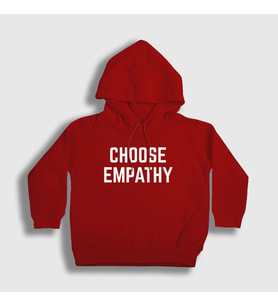 Presmono Unisex Çocuk Beyaz Choose Empathy Selena Gomez Kapüşonlu Sweatshirt 319982tt (Kırmızı)