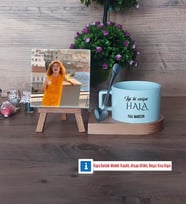 Halaya Hediye Fotoğraflı Dekoratif Taş, Kupa Bardak Beyaz Hediye (Model 8)
