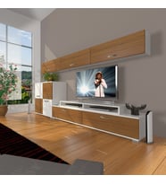 Decoraktiv Ekoflex 8 Slm Tv Ünitesi Tv Sehpası (Beyaz - Ceviz)