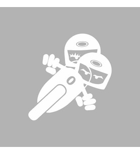 Twin Racers Motorcu Sticker Siyah 15x15 CM (Beyaz)