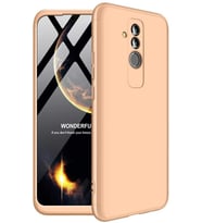 Huawei Mate 20 Lite 360 Derece Zore Tam Koruma Ays Kılıf (Gold)