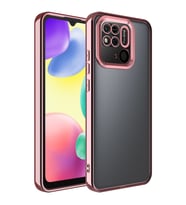 Xiaomi Redmi 10C Kılıf Kamera Korumalı Logo Gösteren Zore Omega Kapak (Rose)