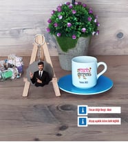 Felsefe Öğretmeni Türk Kahvesi Fincanı Ahşap Altlıklı ve Fotoğraflı Ahşap Anahtarlık Hediye (Model 5)