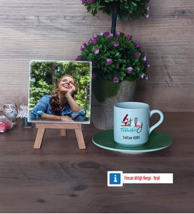 Patoloji Teknikeri Fotoğraflı Dekoratif Taş, Ahşap Altlıklı Türk Kahvesi Fincanı Hediye Tıp Bayramı Hediyesi (Model 9)