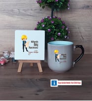 Mühendisler Günü Hediyesi Dekoratif Taş, Kupa Bardak Kırmızı Hediye (Model 9)