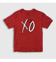 Presmono Unisex Çocuk Beyaz Xo The Weeknd T-Shirt 159272tt (Kırmızı)