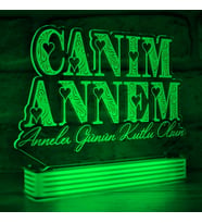 Canım Annem 3D Lamba, Anneye Hediye (Yeşil)