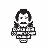 Müslüm Gürses Silüet Araba Sticker siyah 15x20 CM (Siyah)