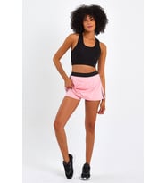 Iki Katmanlı Tenis Şort Etek Spor Tayt Etek (Pembe)
