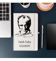 Çılgıntrend Kişiye Özel Atatürk Süliet Tasarımlı Defter (Beyaz)
