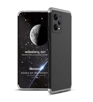 Microsonic Xiaomi Poco X5 5G Kılıf Double Dip 360 Protective Siyah Mavi (Siyah-Gri)