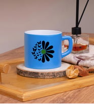 Seraclass Papatya Tasarım Renkli Nescafe Fincanları (Mavi)
