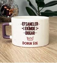 Kişiye Özel Efsaneler Ekimde Doğar Hediye Lüks Fincan Doğum Günü Hediyesi (Mor)