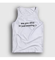 Presmono Unisex Sarı Are You Alive Or Just Existing Atlet 393813tt (Beyaz)
