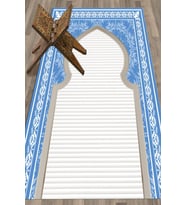 EVDEYA Dijital Baskılı Yıkanabilir Motifli Hediyelik Namazlık Seccade 70x130, SECCADE-27-GRİ, (Mavi)