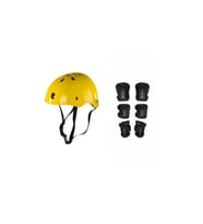 Çocuk Kemik Kask Dizlik Dirseklik Koruyucu Set (Sarı)