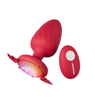 Carmine Wireless Kumandalı Led Işıklı Titreşimli Vampir  Plug Vibratör (Siyah)