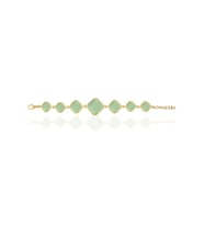 Kadir Jewellery 22 Ayar Altın Kaplama Zirkon Taşlı Ayarlanabilir Zincir Bileklik (Açık Yeşil)