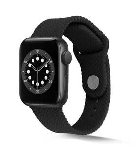 Apple Watch 38mm Kordon Silikon Örgü Kordon (Siyah)