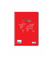 Çizgili 40 Yaprak Spiralli Defter A4 Boy Plastik Kapak (1 Adet ) (Kırmızı)