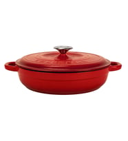 Lava Döküm Yuvarlak Çok Amaçlı Yayvan Tencere New Heritage Serisi Çap(Ø)28cm. (Kırmızı)