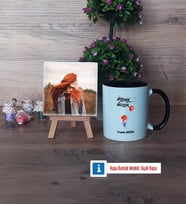 Ütopyalar Güzeldir Fotoğraflı Dekoratif Taş, Kupa Bardak Beyaz Hediye (Model 11)