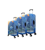 Bagacar Relax Büyük Orta Kabin Boy için 3 lü Valiz Kılıfı (Turkuaz)