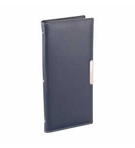 Kartvizit Albümü 4 Sıralı 192 Kartlık Business Card Album Vegan 12,5x26,5 cm (Lacivert)