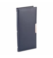 Kartvizit Albümü 4 Sıralı 192 Kartlık Business Card Album Vegan 12,5x26,5 cm (Lacivert)