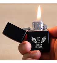 Kişiye Özel İsimli Benzinli Zippo Çakmak (Siyah)