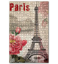 Cakapuzzle Eyfel Gül Paris Mektup Görseli Puzzle Yapboz MDF (Ahşap) (255 Parça)
