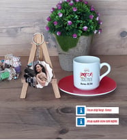 Drama Öğretmeni Türk Kahvesi Fincanı Ahşap Altlıklı ve Fotoğraflı Ahşap Anahtarlık Hediye Öğretmenler Günü Hediyesi (Model 3)