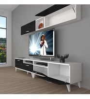 Decoraktiv Eko 5200 Mdf Retro Tv Ünitesi Tv Sehpası (Siyah - Beyaz)