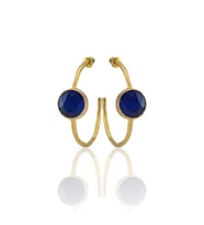Kadir Jewellery 22 Ayar Altın Kaplama Kadın Taşlı Küpe -El İşçiliği Ve Hipoalerjenik Küpe (Parlement)