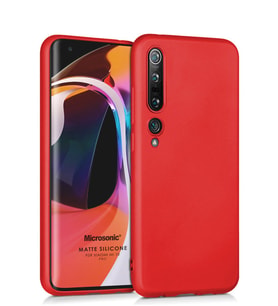 Matte Silicone Xiaomi Mi 10 Pro Kılıf (Kırmızı)