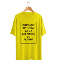 BYVOL Kendin Tasarla T-shirt Kişiye Özel Tişört Baskılı Tshirt (Sarı)