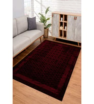 Dijital Kaymaz Taban Yıkanabilir Renkli Salon Halısı Mutfak Halısı Yolluk ND-SD-830 (Bordo)
