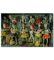Cakapuzzle Ölü Gelin ve Arkasında Kurukafa Desenleri Puzzle Yapboz MDF (Ahşap) (1000 Parça)