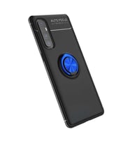 Oppo Reno 3 Pro 5G Kılıf Yüzüklü Magnetli Ravel Case (Siyah-Mavi)