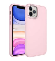 Uyumlu Model Apple iPhone 12 Pro Max Kılıf Metal Çerçeve Lansman Silikon Kapak (Pembe)