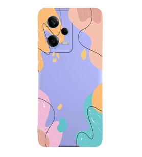 PrintiFy Xiaomi Redmi Note 12 Pro Global  Lansman Kılıf Karışık Renkler Tasarımlı İçi Kadife Kapak (Lila)