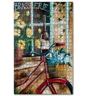 Cakapuzzle Bisiklet Sepetinde Sümbüller Puzzle Yapboz MDF (Ahşap) (1000 Parça)