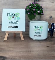 Makine Mühendisi Hediye Seti Kupa Bardak T Kulplu ve Dekoratif Taş Mühendisler Günü Hediyesi (Model 2)
