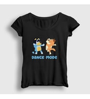 Presmono Kadın Beyaz Bluey Dance Mode Bandit Chili T-Shirt 446381tt (Siyah)