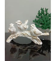 kuş biblo 3 lü dal üzerinde kuş biblo (Beyaz Gold)