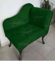 Yeni Model Ters Kol Tekli Köşe Koltuğu Josefin Bench Siyah Ayak (Yeşil)