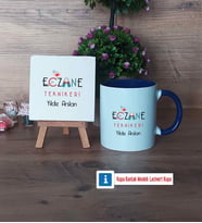 Eczane Teknikeri Dekoratif Taş, Kupa Bardak Kırmızı Hediye (Model 2)