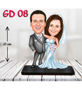 kişiye özel 3d gelin damat biblosu (Sarı)